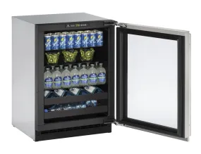 U-Line 24" Stainless Frame Reversible Beverage Center U-2224BEVS-00B