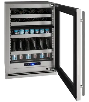 U-Line UHBD524SG01A Hbd524 24" Dual-zone Beverage Center With Stainless Frame Finish and Field Reversible Door Swing (115 V/60 Hz)