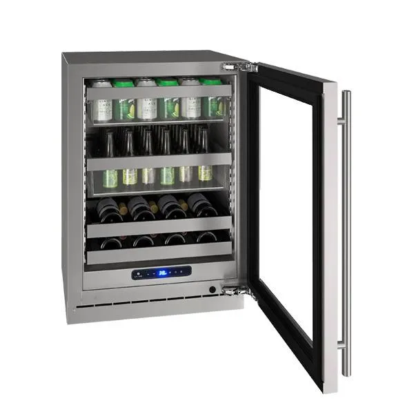 U-Line UHBV524SG51A Hbv524 24" Beverage Center With Stainless Frame Finish and Left-hand Hinge Door Swing and Lock (115 V/60 Hz)