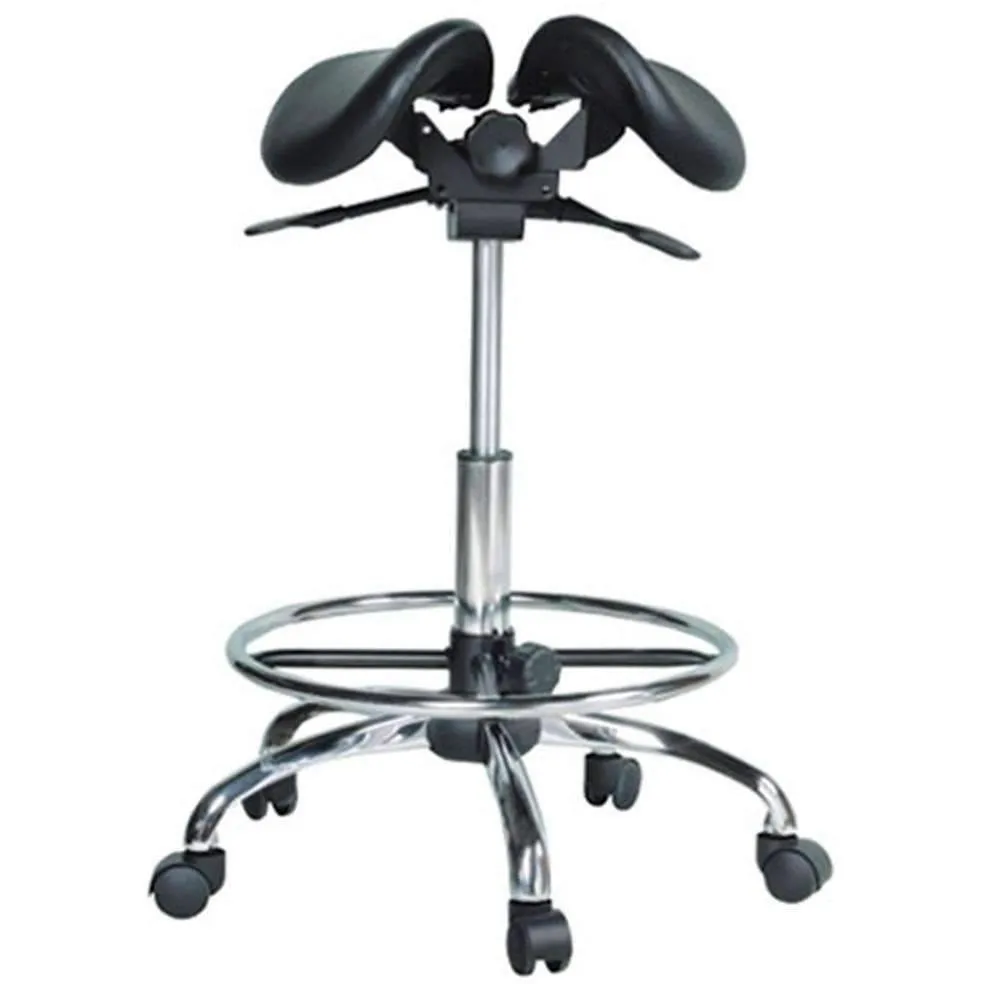 USA Patented Twin Adjustable Saddle Stool with FootRing by Kanewell