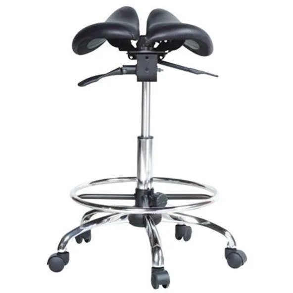 USA Patented Twin Adjustable Saddle Stool with FootRing by Kanewell