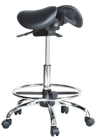 USA Patented Twin Tiltable Saddle Stool with Adjustable Seat Width and Center Gap [GENUINE LEATHER]