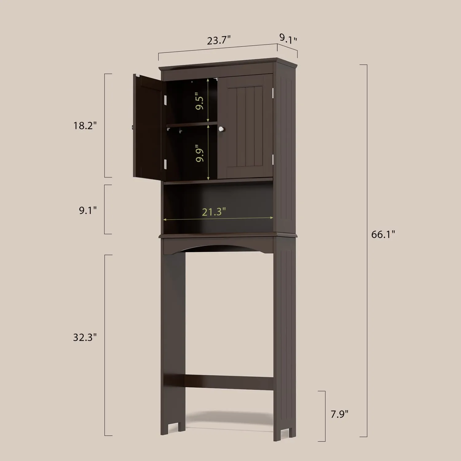 Victure AP12 Over The Toilet Storage Cabinet with Adjustable Shelf and Double Doors