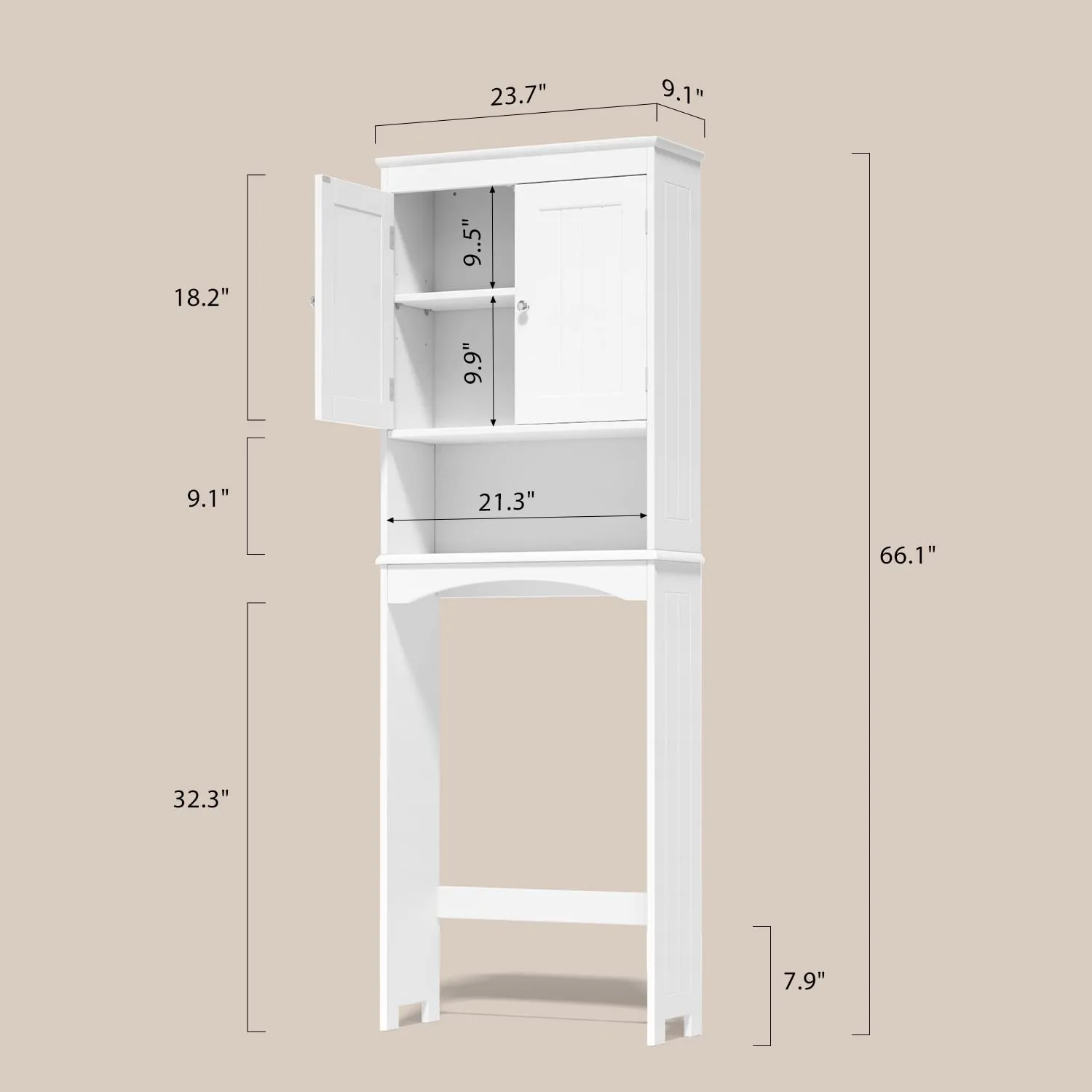 Victure AP12 Over The Toilet Storage Cabinet with Adjustable Shelf and Double Doors