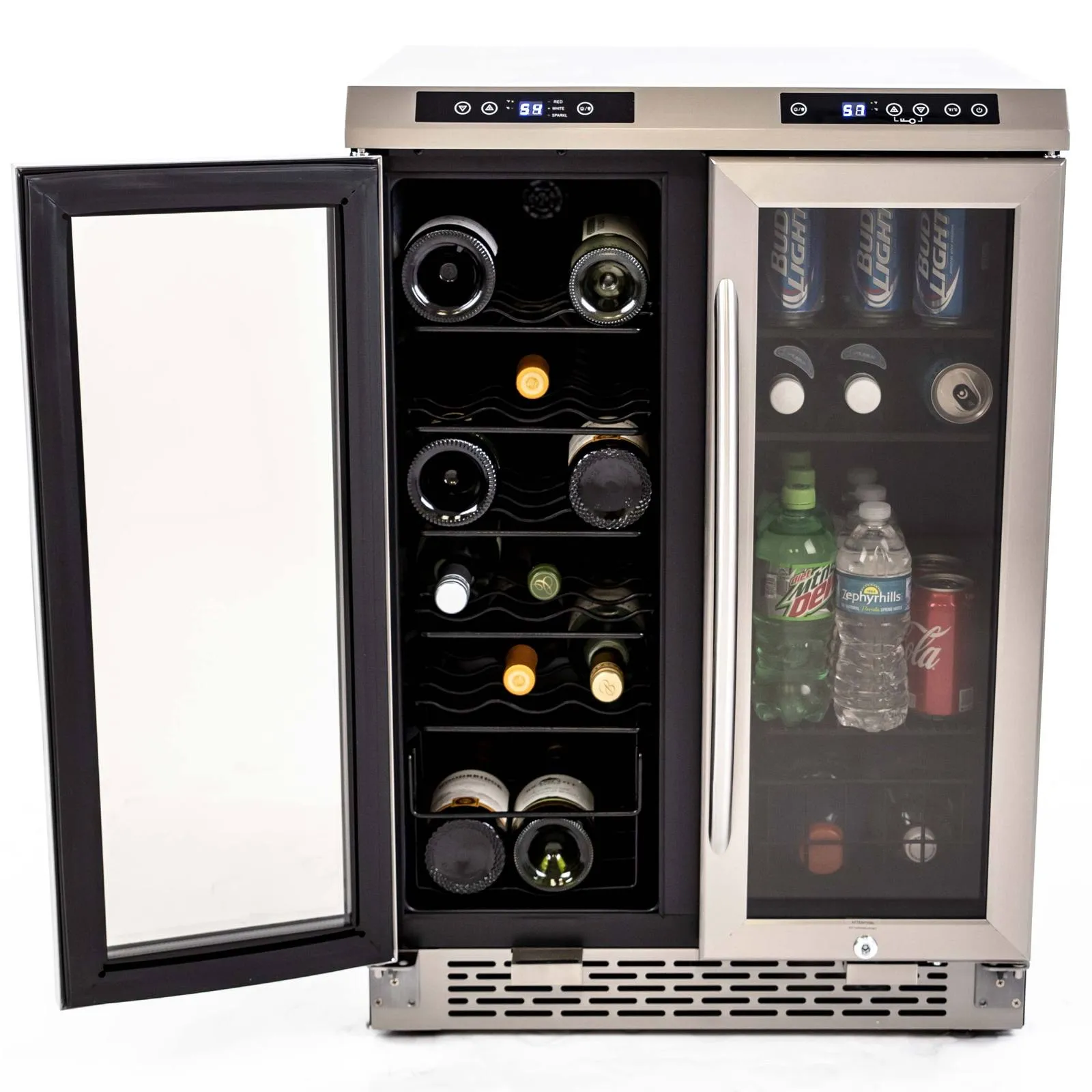 WBV19DZ Avanti 19 Bottle/66 Can Dual-Zone Wine u0026 Beverage Center - Stainless Steel / 3 cu. ft.