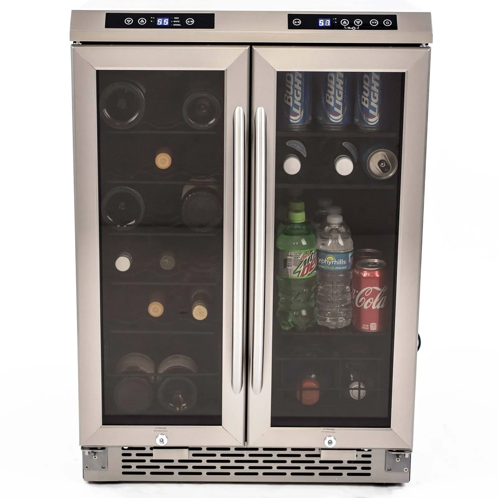 WBV19DZ Avanti 19 Bottle/66 Can Dual-Zone Wine u0026 Beverage Center - Stainless Steel / 3 cu. ft.