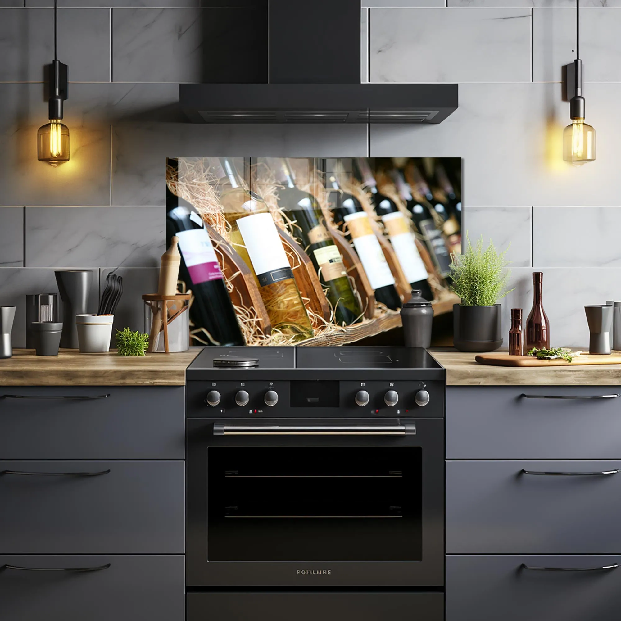 Wine Bottles - Glass Splashback