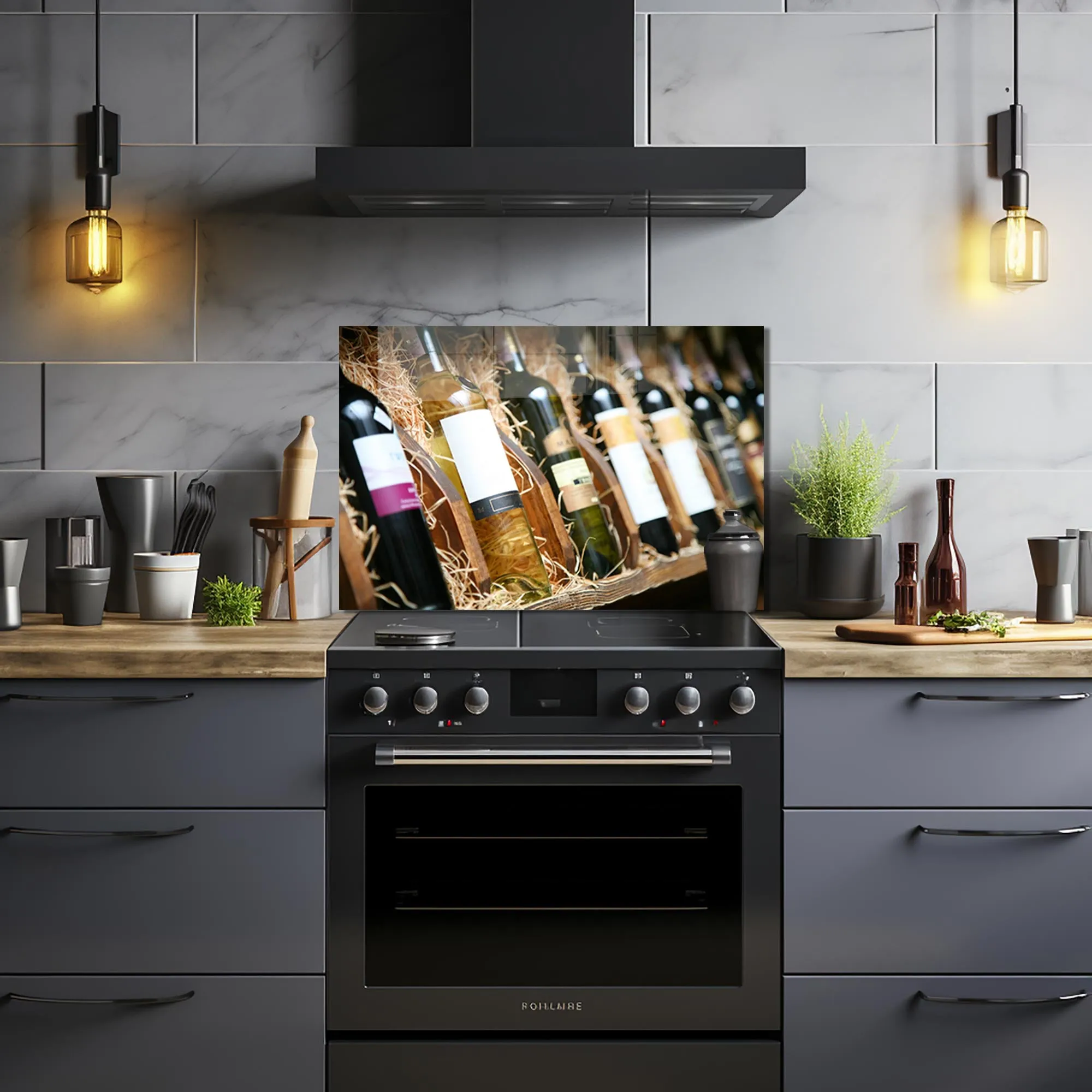 Wine Bottles - Glass Splashback