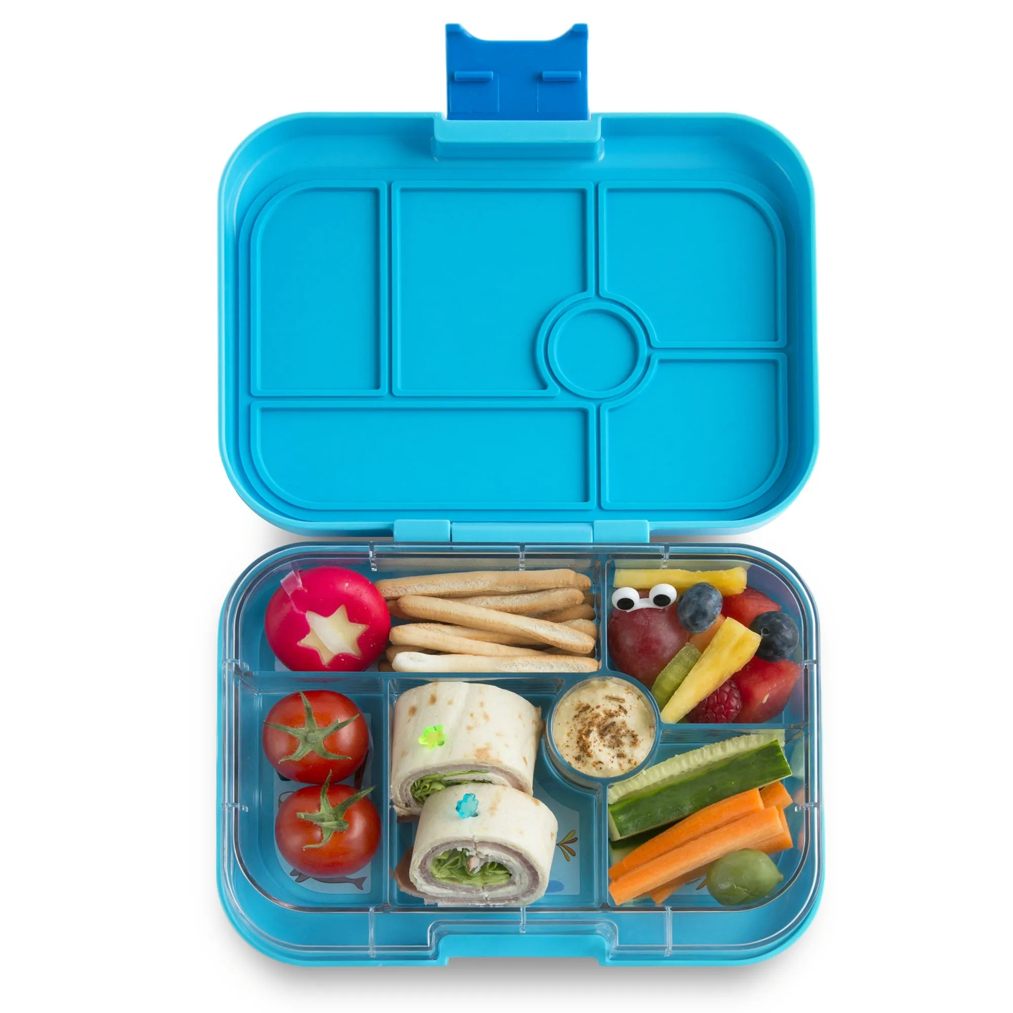 Yumbox Original Blue Fish California Kids 6 Compartment Lunch Box