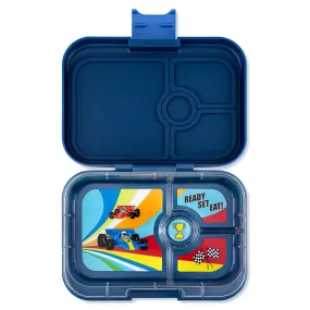 Yumbox Panino - 4 Compartment Lunch Box - Monte Carlo Blue Race Cars