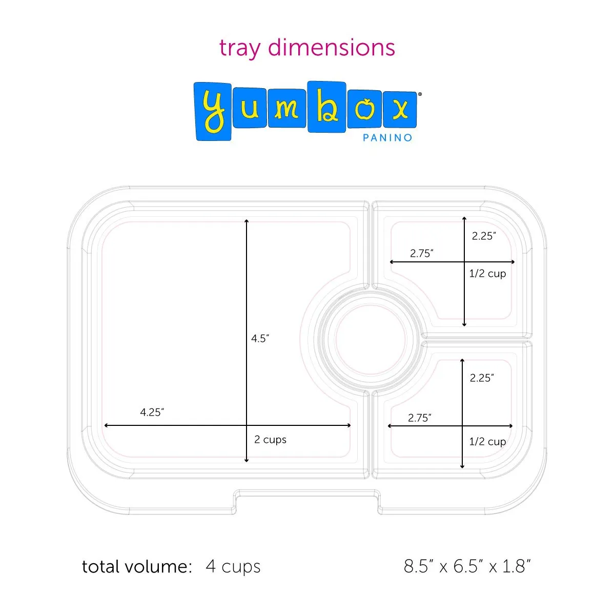 Yumbox Panino Misty Aqua 4 Compartment Lunch Box