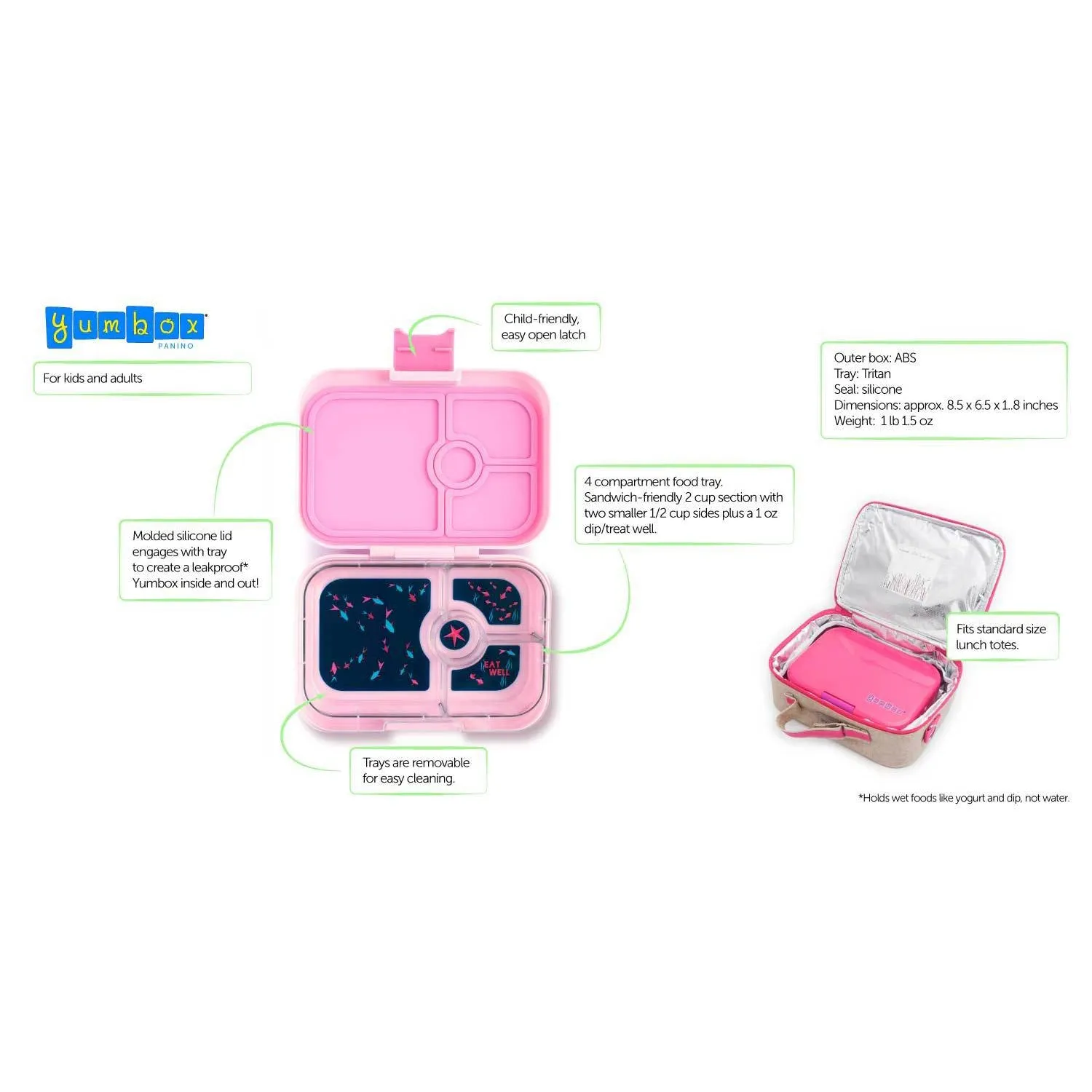 Yumbox Panino Nevis Blue 4 Compartment Lunch Box